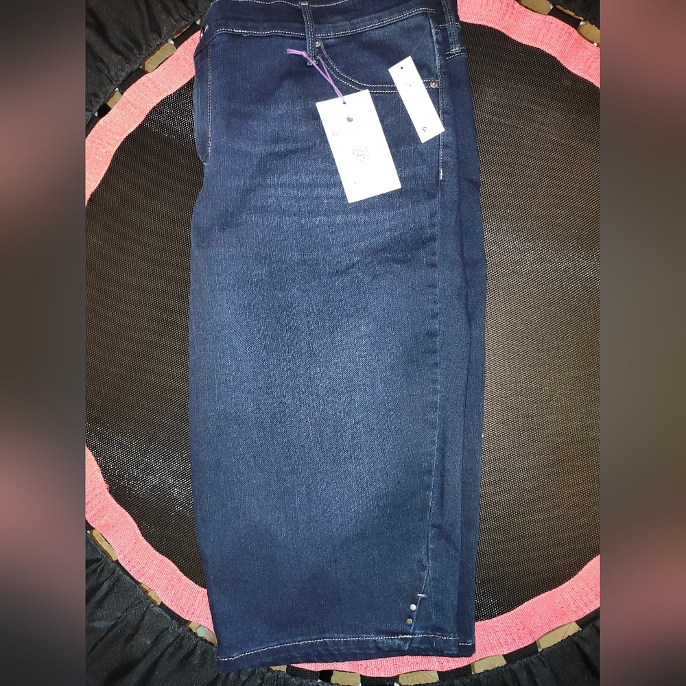 Dark Blue Denim Shorts - Picture 3 of 4